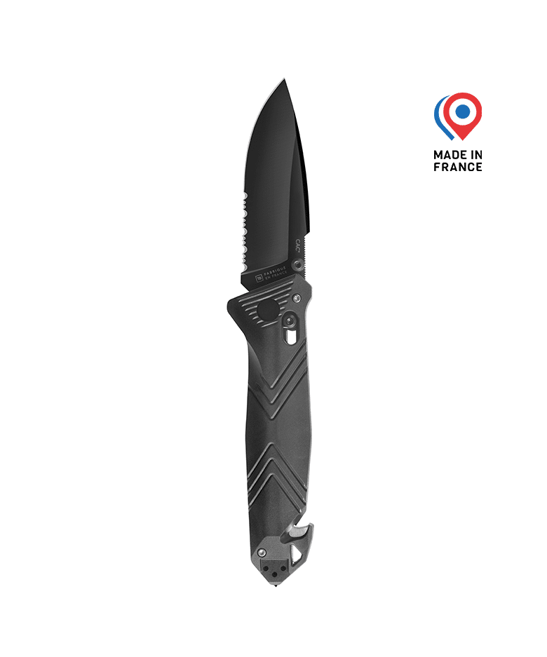 Couteau C.A.C® Serration - Noir