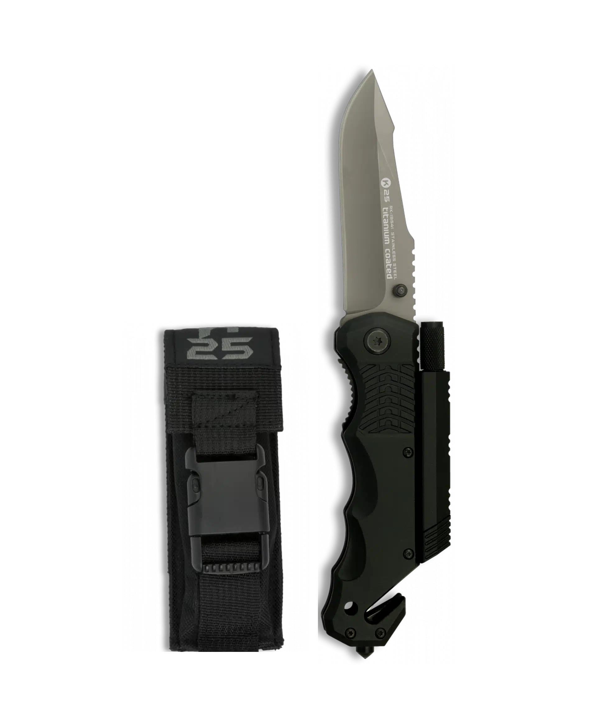 Couteau Pliant K25 Noir Silex et Torche