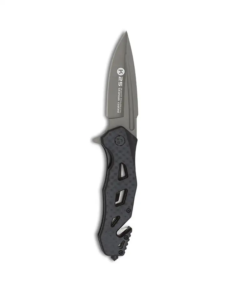 Couteau Pliant Tactique G10 Carbone - K25