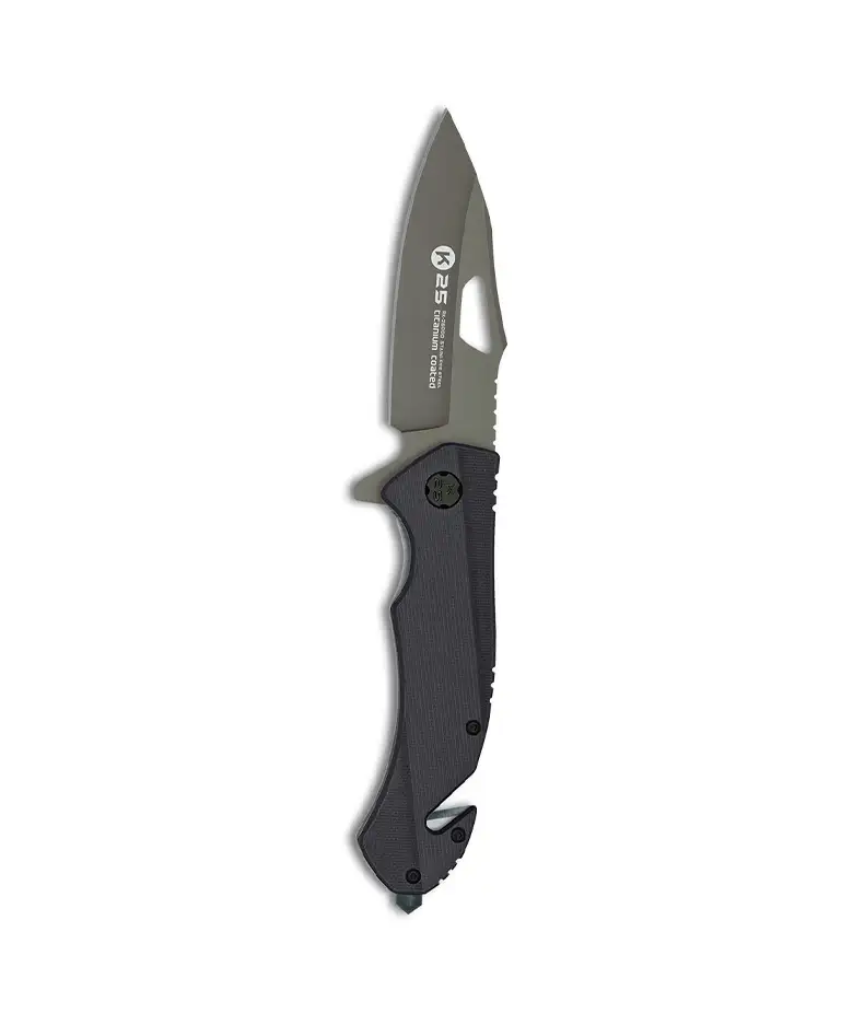 Couteau Pliant Tactique G10 Noir - K25