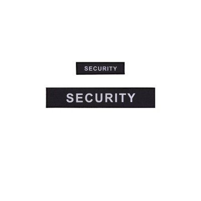 Pack Flaps "SECURITY" Black HV (chest and back) 3x12cm + 5x27cm