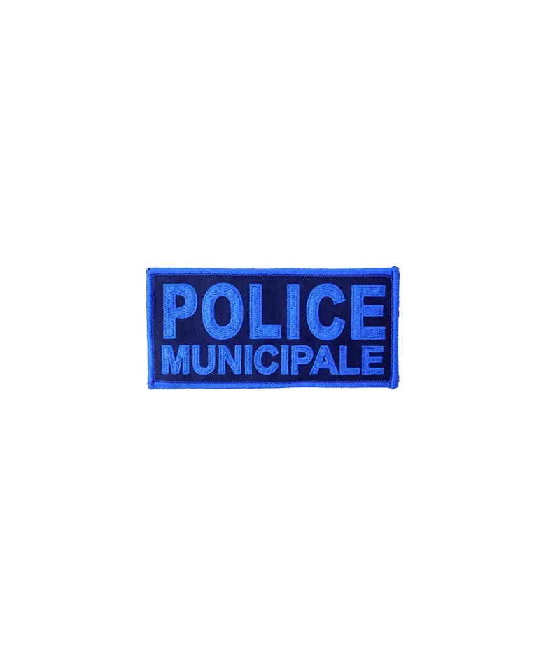 Badge Bleu Police Municipale Basse Visibilité 13x6cm