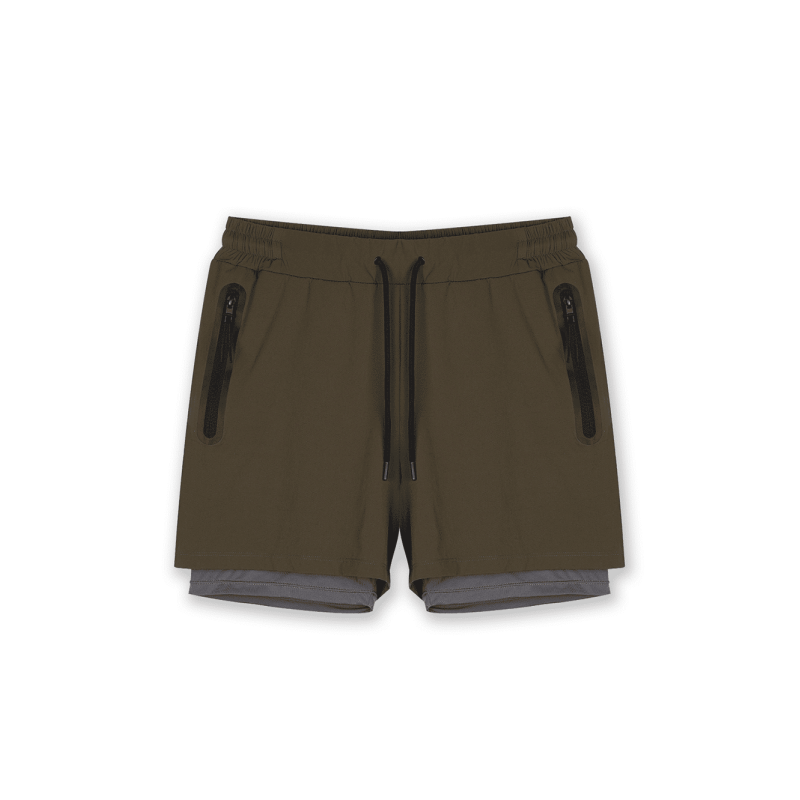 Short de sport sprint 2-en-1 GK UNDERCOVER Kaki