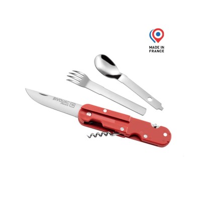 Bivouac Knife with Utensils – Red