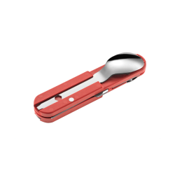 Couteau Bivouac avec couverts - Rouge