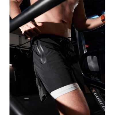 GK UNDERCOVER Sprint 2-in-1 Athletic Shorts Black