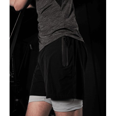 GK UNDERCOVER Sprint 2-in-1 Athletic Shorts Black