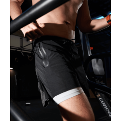 Short de sport sprint 2-en-1 GK UNDERCOVER Noir