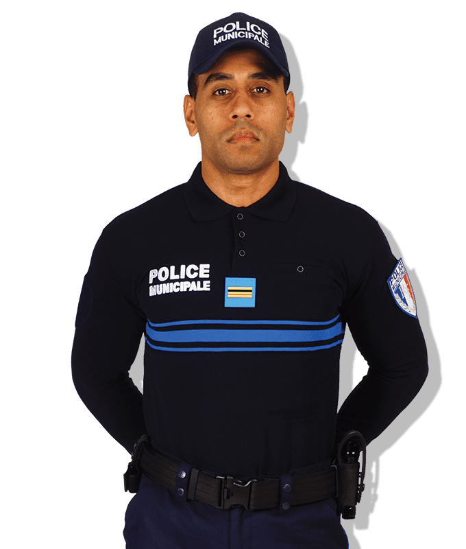 Polo marine manches longues