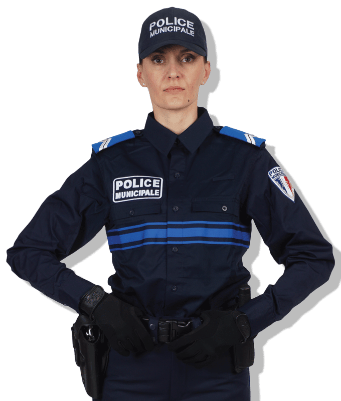 Chemise marine manches longues police municipale