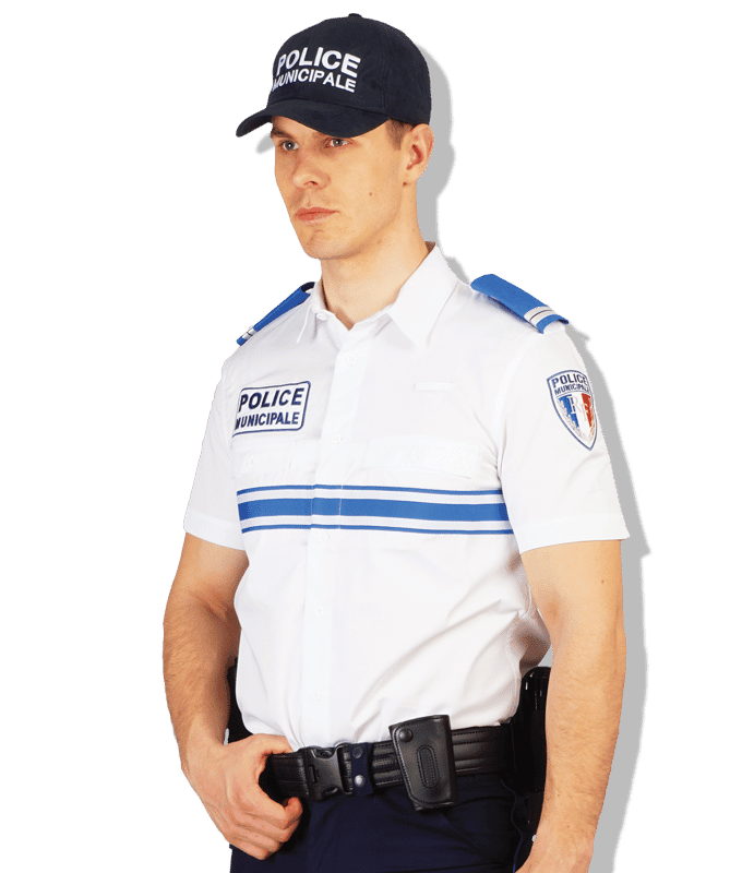 Chemise blanche manches courtes police municipale
