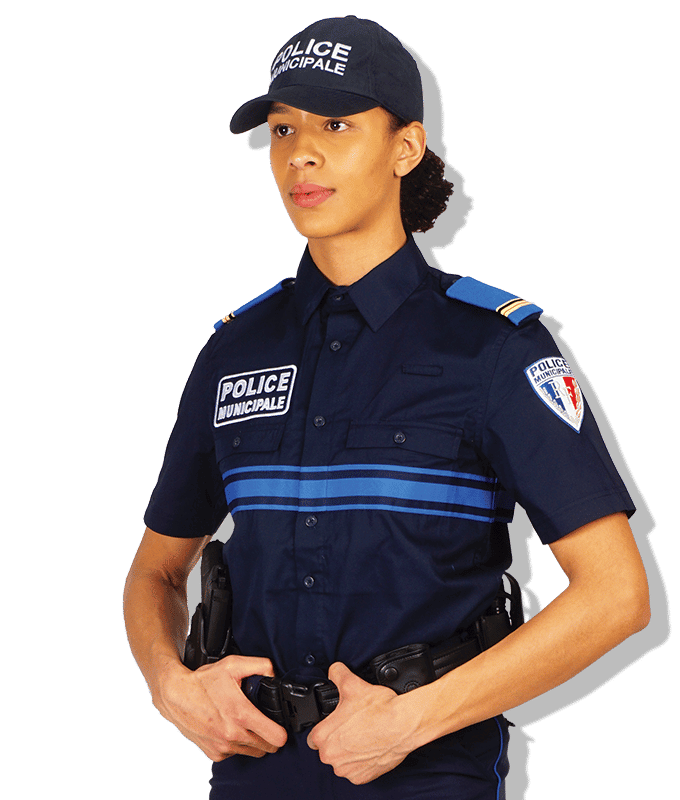 Chemise marine manches courtes police municipale