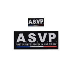Badges tissu A.S.V.P. brodés