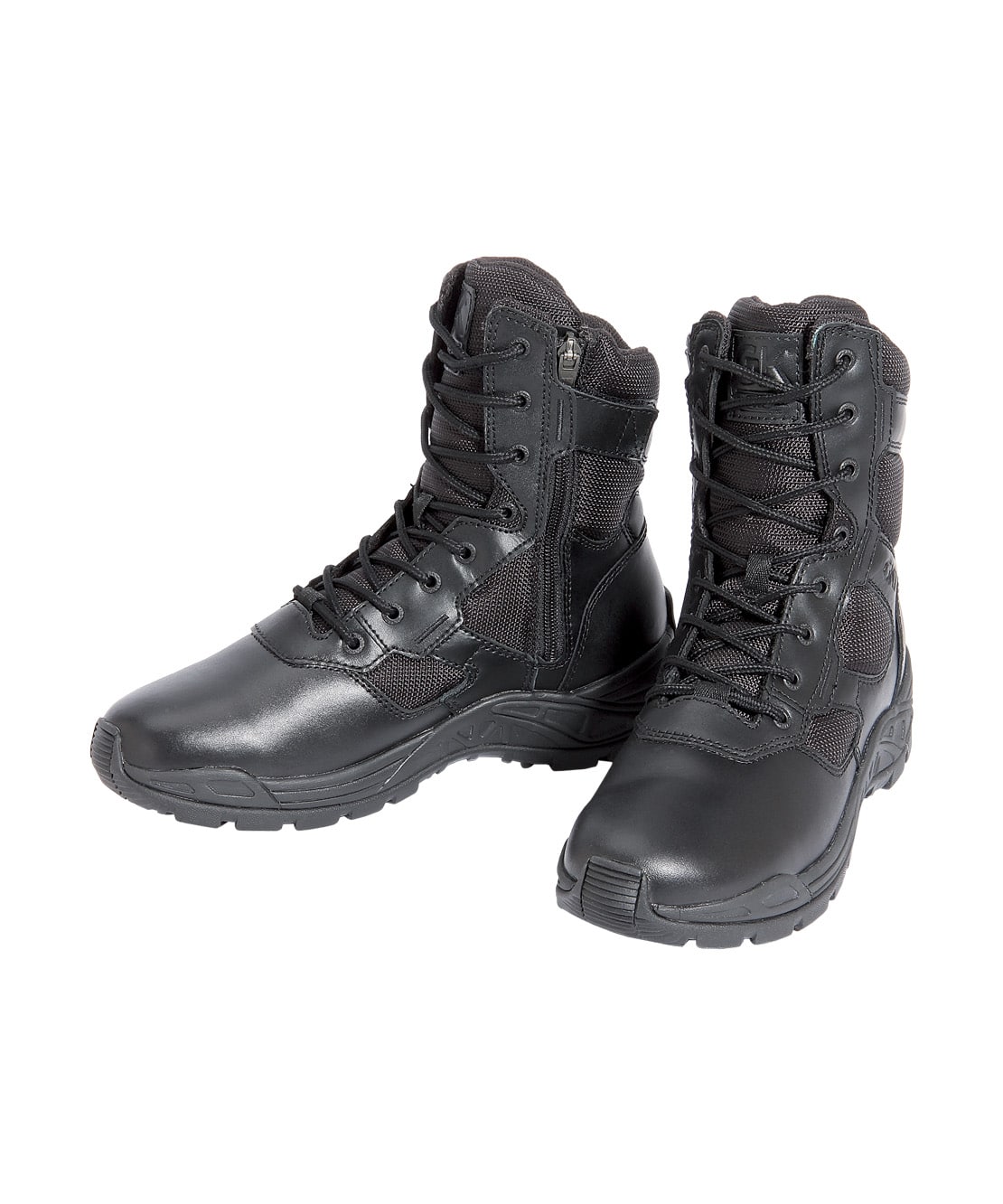 Chaussures d'intervention boots cuir & toile zip