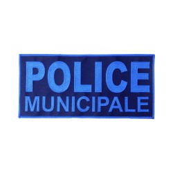 Badge Bleu Police Municipale Basse Visibilité 28x13cm