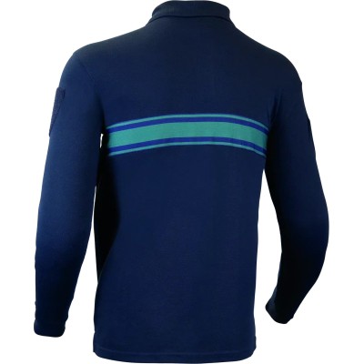 Long Sleeve Polo with Green Stripes