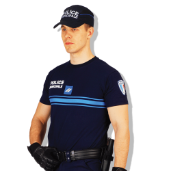 Tee-shirt marine manches courtes