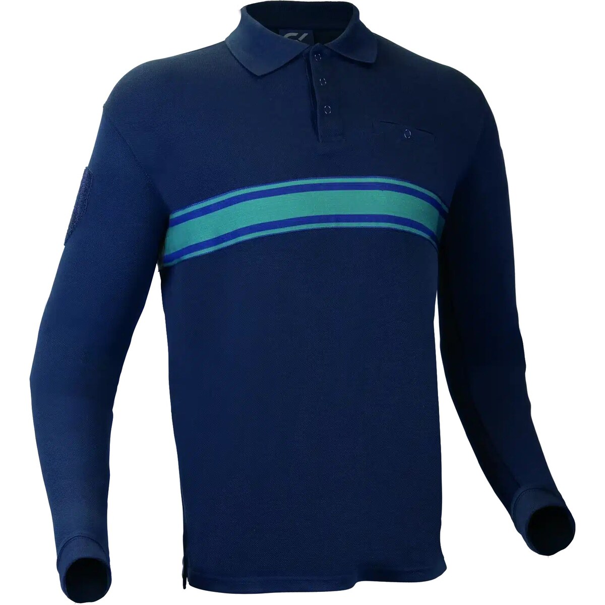 Long Sleeve Polo with Green Stripes