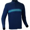 Long Sleeve Polo with Green Stripes