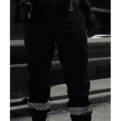 Pantalon Sécurité Privée noir avec bandes HV - GK SAFETEK®️