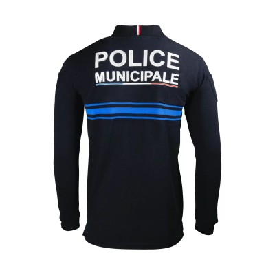 Polo marine manches longues