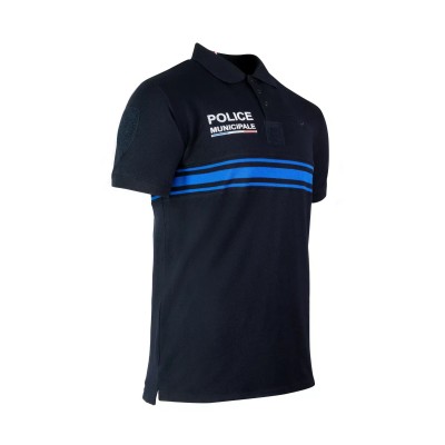 Polo marine manches courtes
